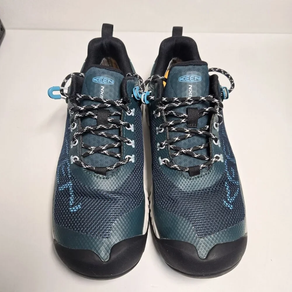 KEEN NXIS Evo Womens 8 Waterproof Hiking Shoes Sea Moss Ipanema Blue Sneaker
